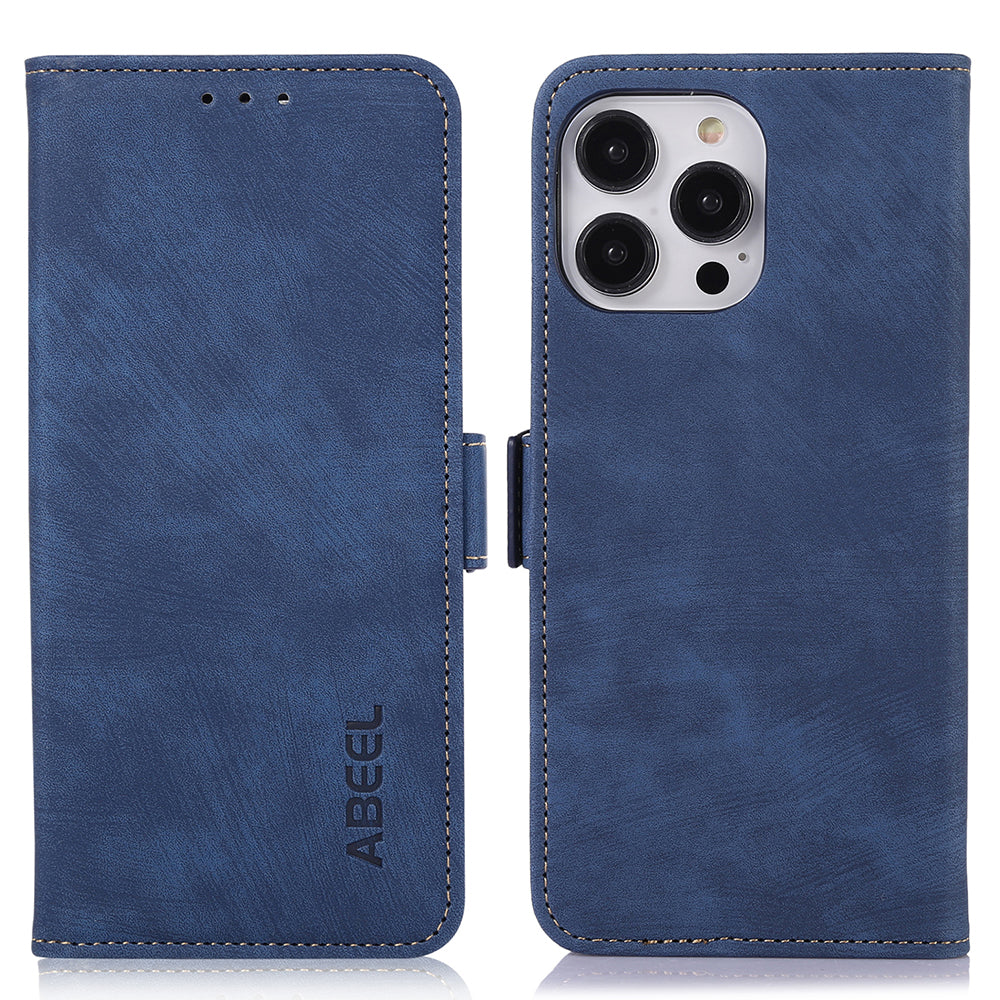 Retro PU kožené pouzdro na telefon ABEEL pro iPhone 15 Pro odolné proti pádu se stojánkem Retro PU kožené pouzdro na telefon ABEEL pro iPhone 15 Pro odolné proti pádu se stojánkem